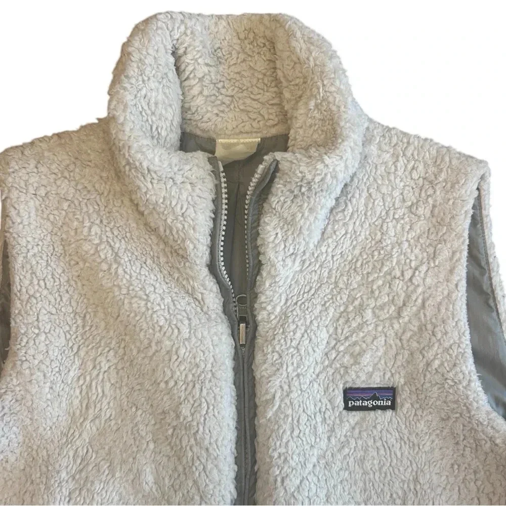 Patagonia Fleece Vest Women’s Size M Light Gray Los Gatos Soft Cozy Warm